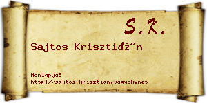 Sajtos Krisztián névjegykártya